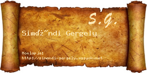 Simándi Gergely névjegykártya